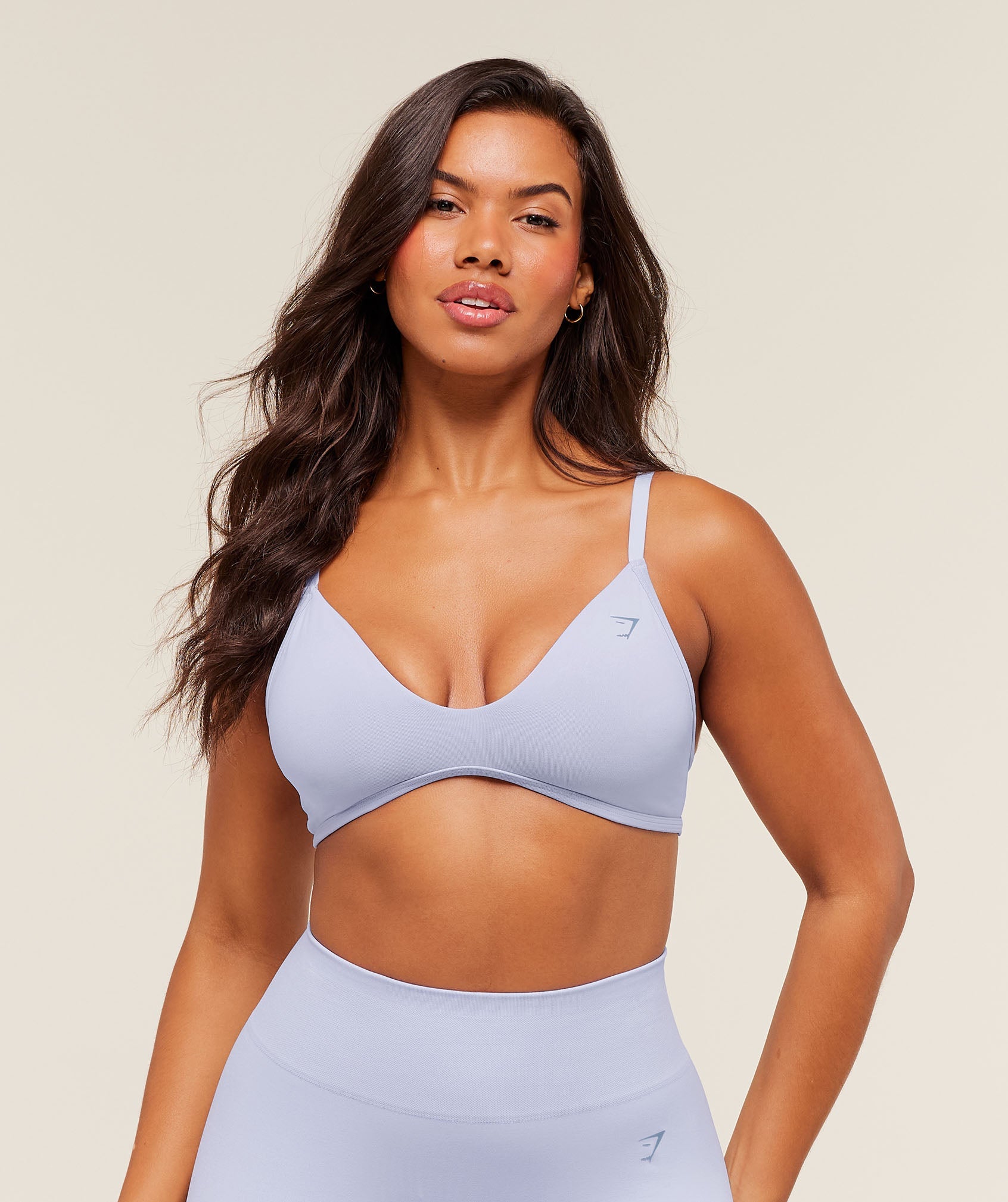 Women's Gymshark Soft Sculpt V-Neck Sports Bra Peri Blue