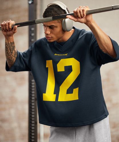 Gymshark American Football Jersey Heavy Blue