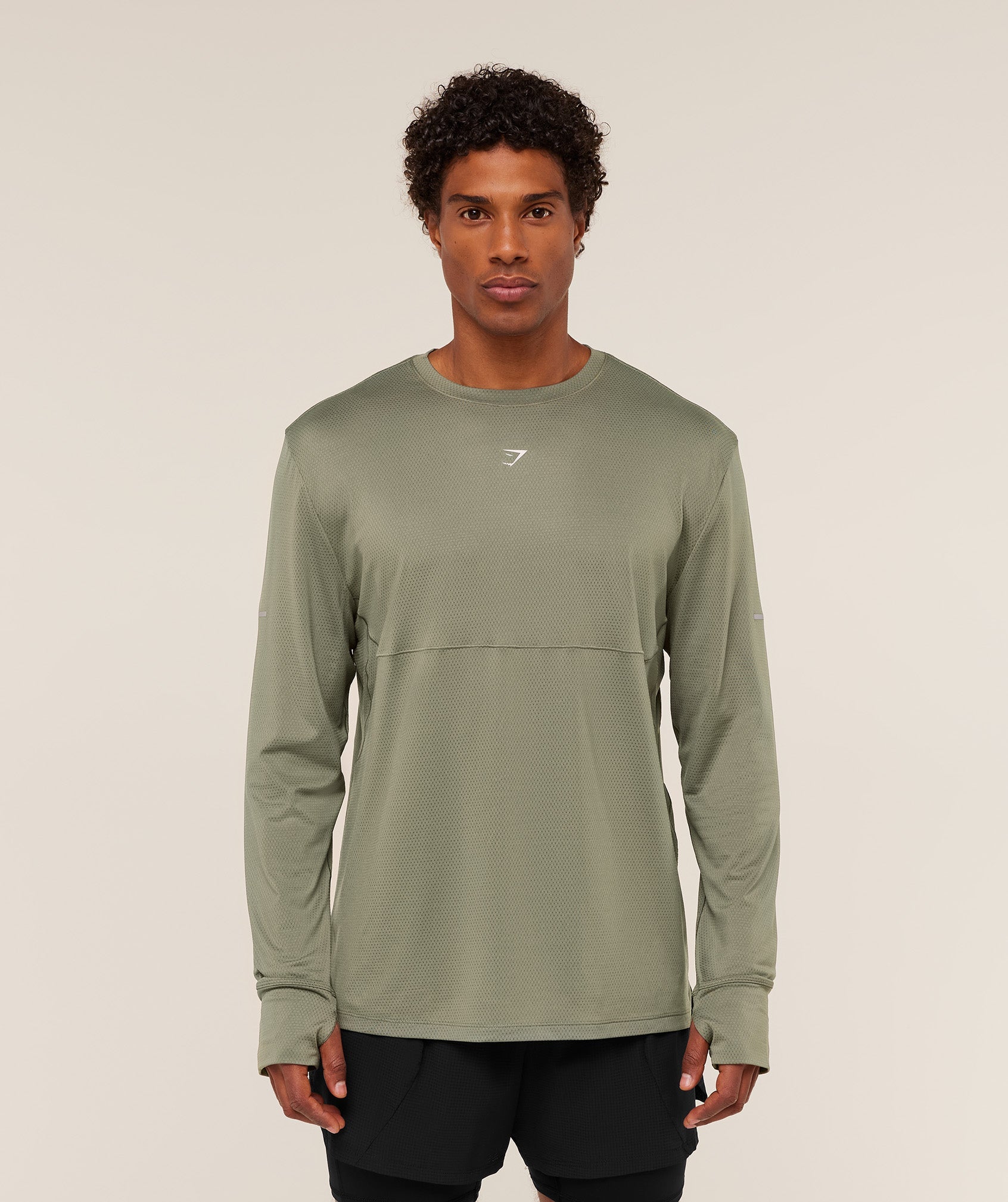 Gymshark Running Long Sleeve T-Shirt Base Green
