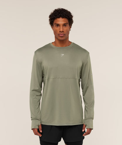 Gymshark Running Long Sleeve T-Shirt Base Green