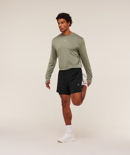 Gymshark Running Long Sleeve T-Shirt Base Green