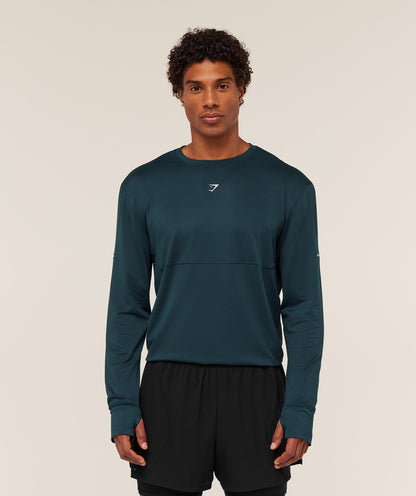 Gymshark Running Long Sleeve T-Shirt Deep Petrol Blue