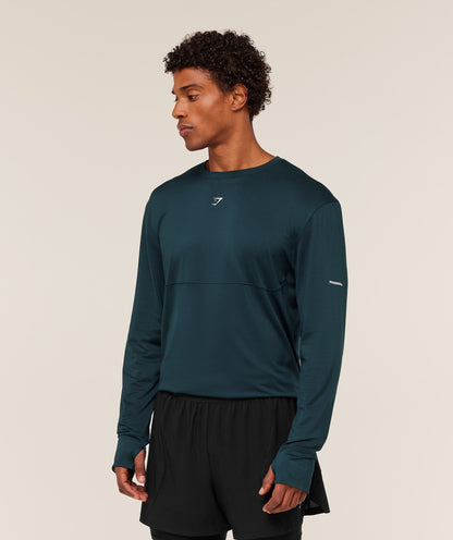 Gymshark Running Long Sleeve T-Shirt Deep Petrol Blue