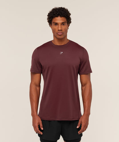 Gymshark Running T-Shirt Rich Maroon