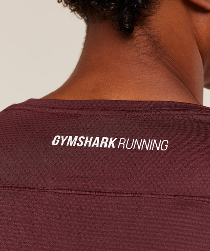 Gymshark Running T-Shirt Rich Maroon