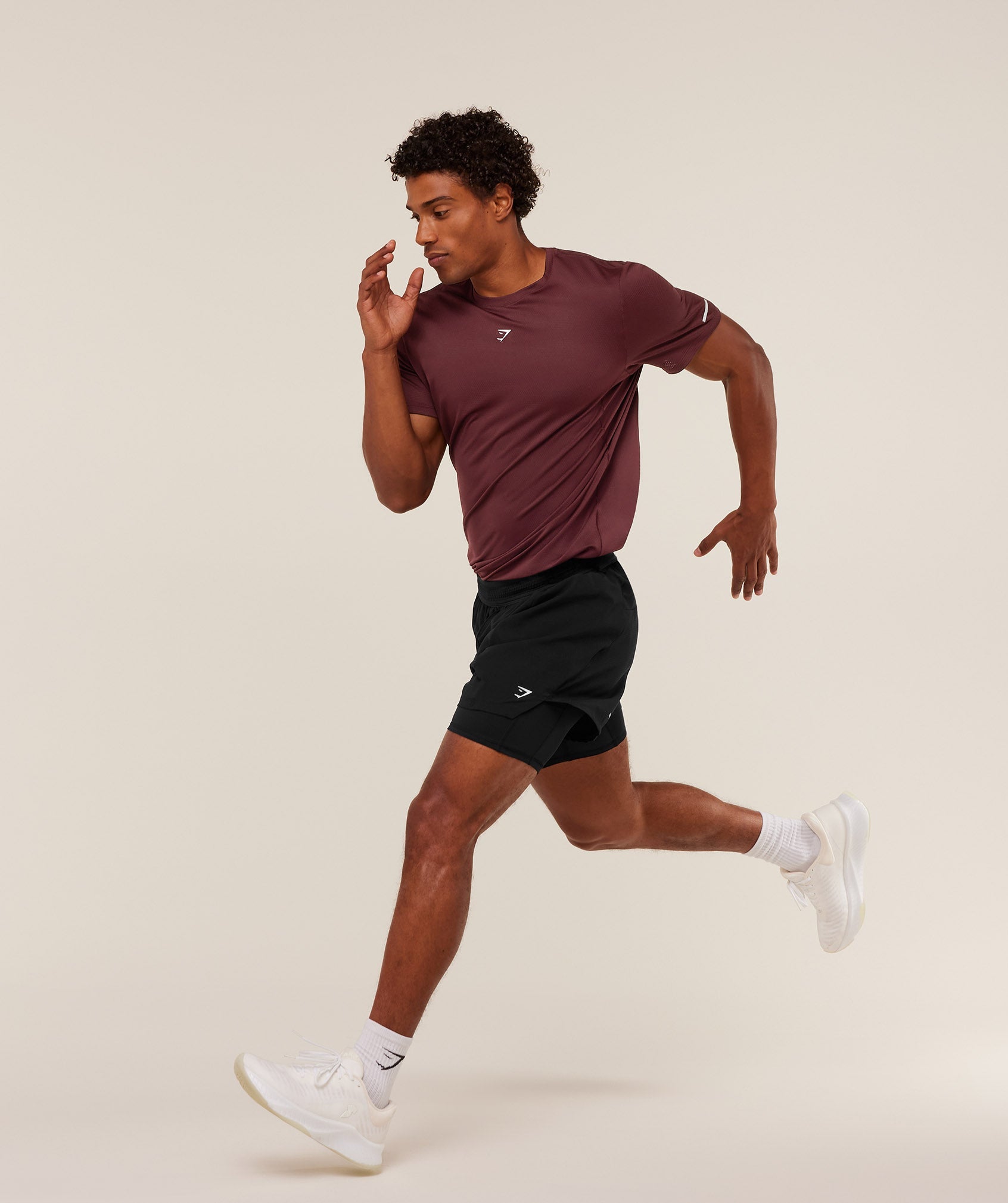 Gymshark Running T-Shirt Rich Maroon