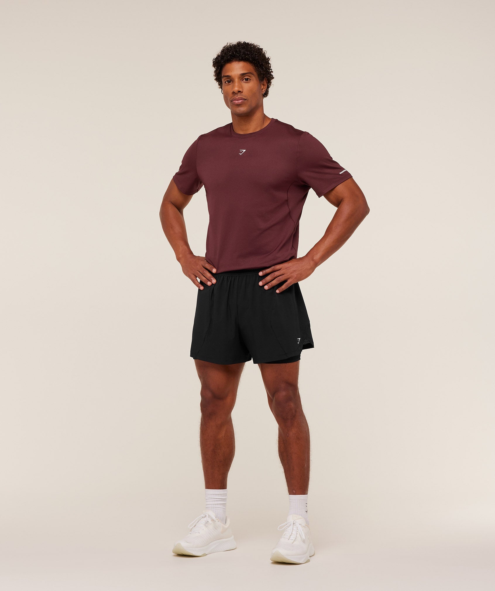 Gymshark Running T-Shirt Rich Maroon