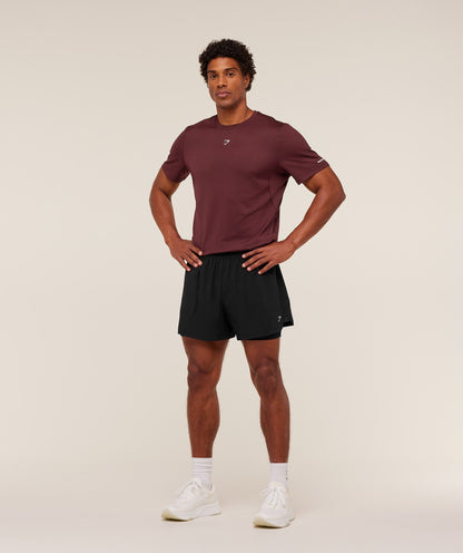 Gymshark Running T-Shirt Rich Maroon