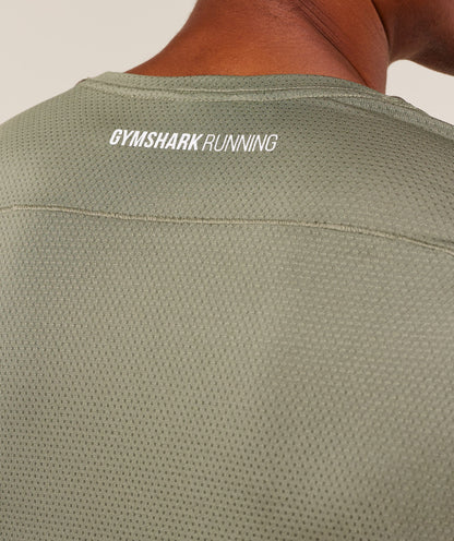 Gymshark Running T-Shirt Base Green