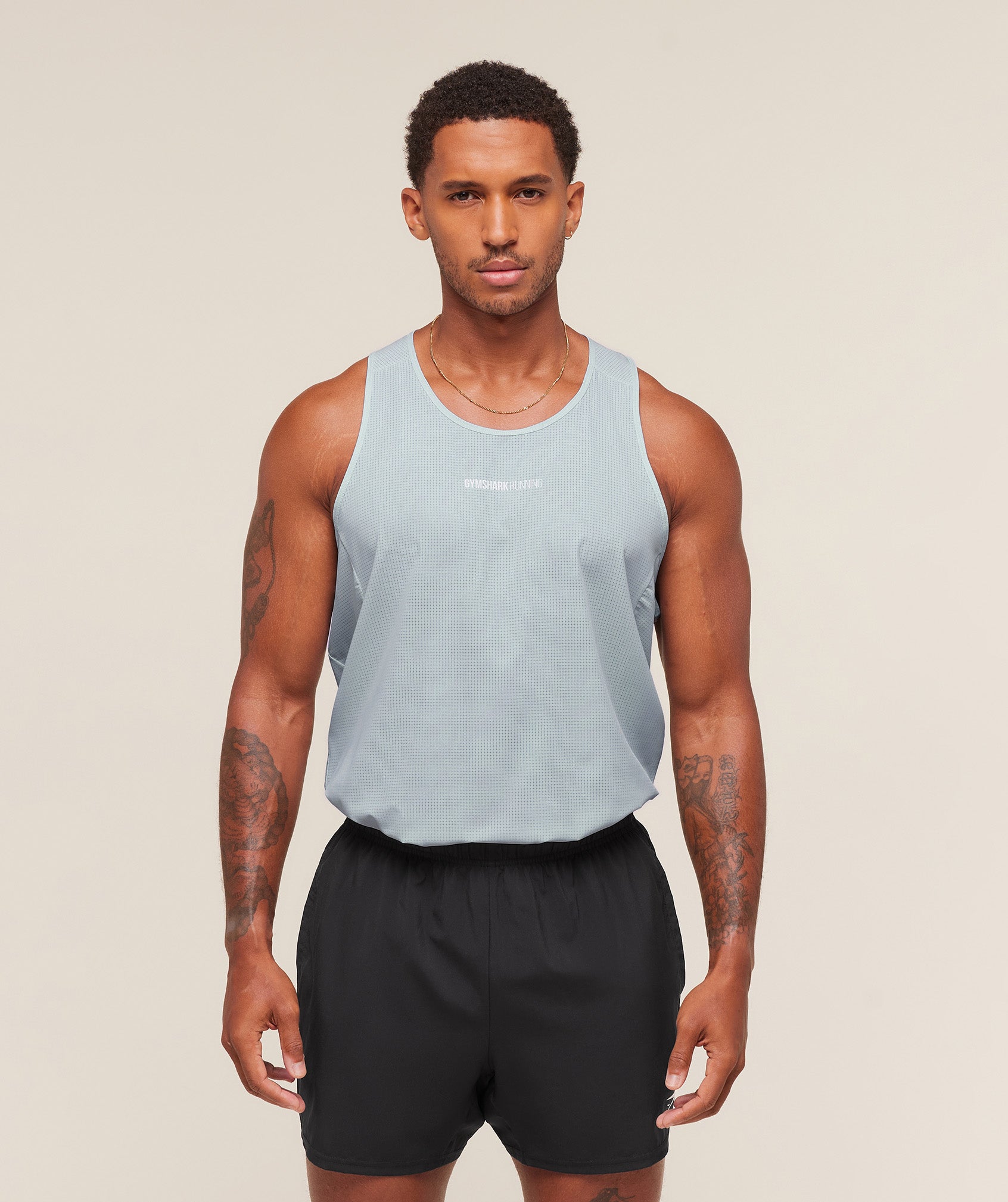 Gymshark Running Tank Smoke Blue