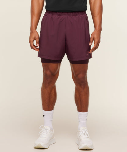Gymshark Sport 5" 2 In 1 Shorts Impact Burgundy