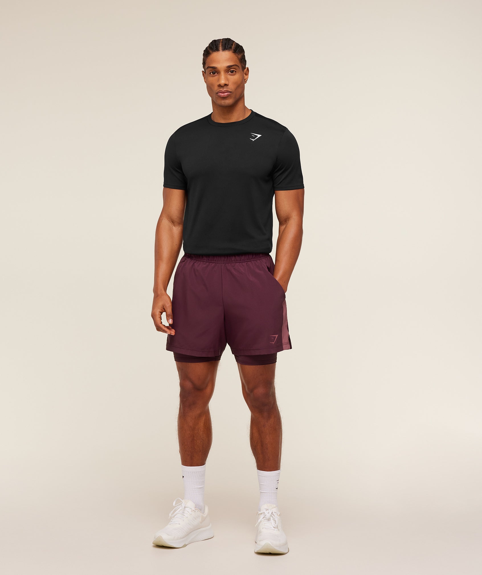 Gymshark Sport 5" 2 In 1 Shorts Impact Burgundy