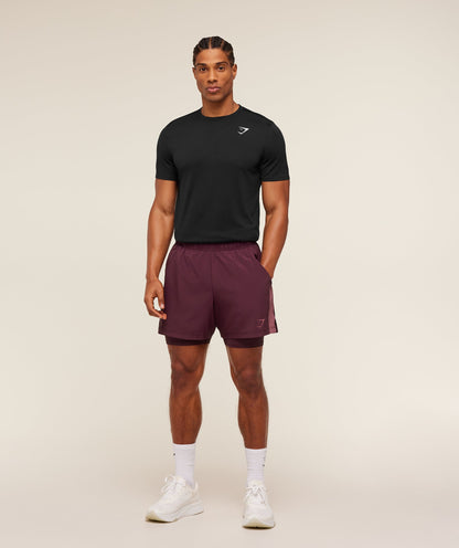 Gymshark Sport 5" 2 In 1 Shorts Impact Burgundy