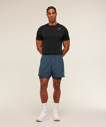 Gymshark Sport 5" 2 In 1 Shorts Stealth Blue