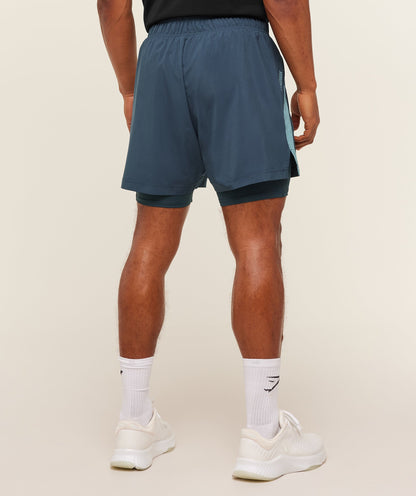 Gymshark Sport 5" 2 In 1 Shorts Stealth Blue
