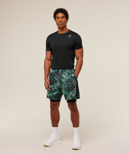 Gymshark Sport 7" 2 In 1 Shorts Active Green