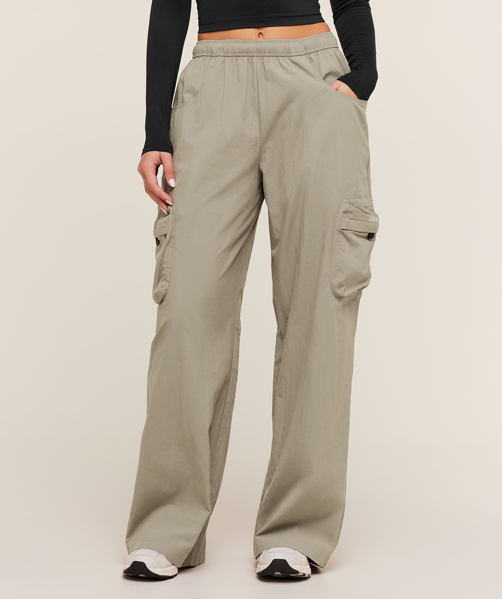 Women's Gymshark Cargo Pants Linen Brown