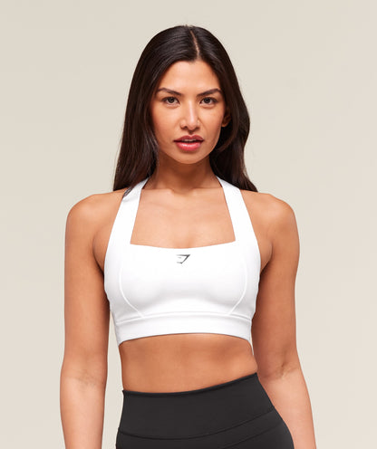 Women's Gymshark Square Neck Sports Bra White