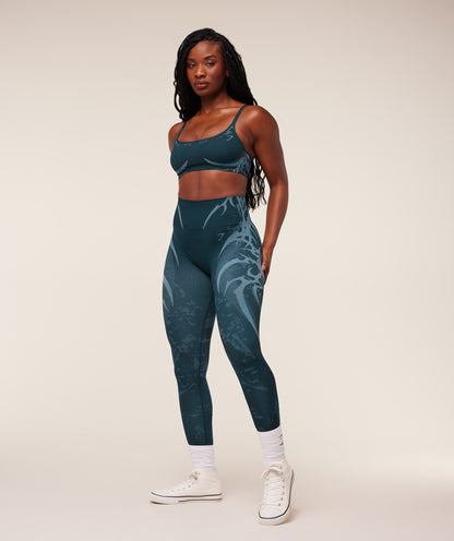 Women's Gymshark Storm Seamless Sports Bra Deep Petrol Blue