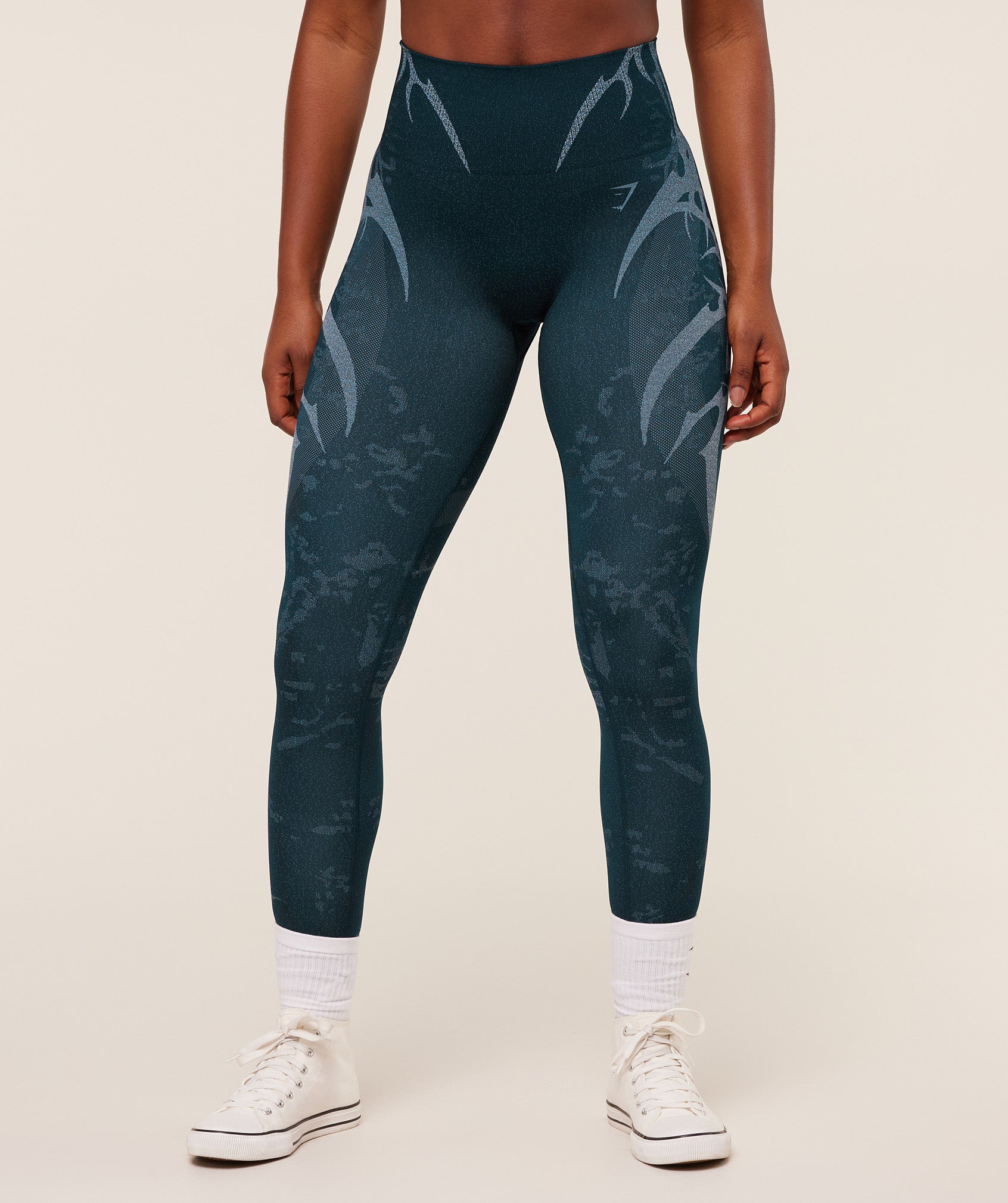 Women's Gymshark Storm Seamless Leggings Deep Petrol Blue