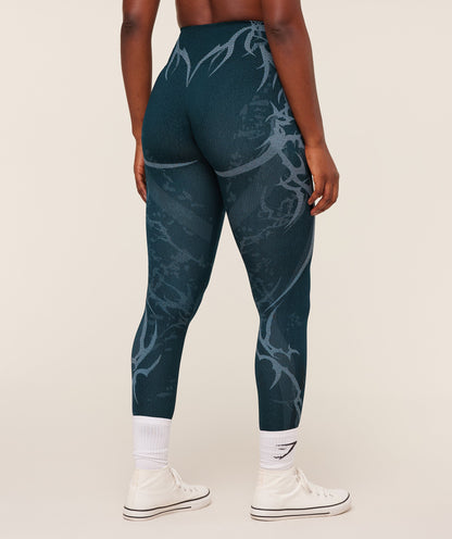 Women's Gymshark Storm Seamless Leggings Deep Petrol Blue