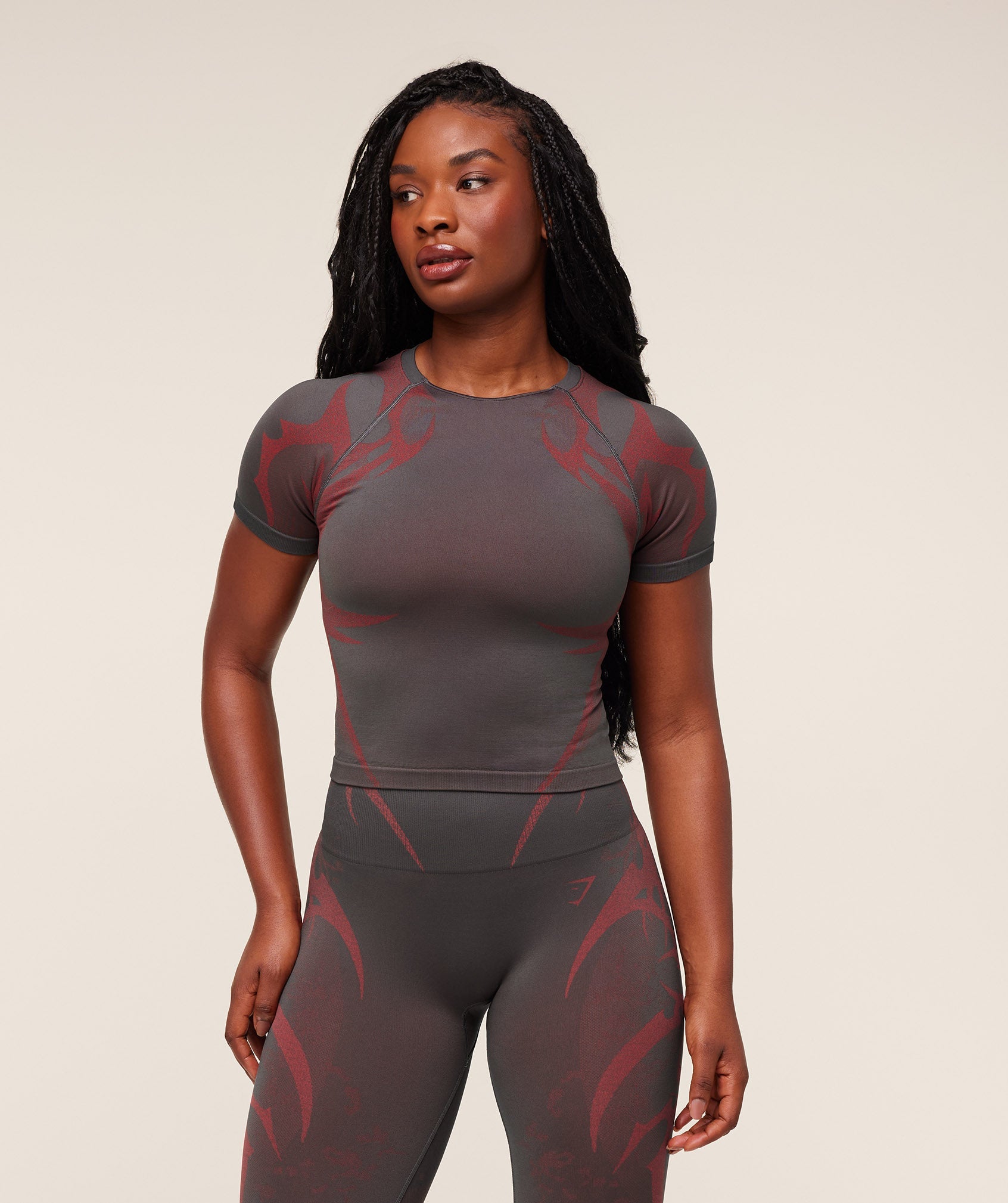 Women's Gymshark Storm Seamless Short Sleeve Top Gs Dark Grey