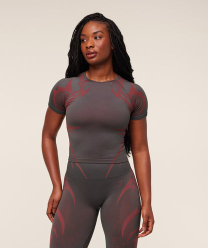 Women's Gymshark Storm Seamless Short Sleeve Top Gs Dark Grey