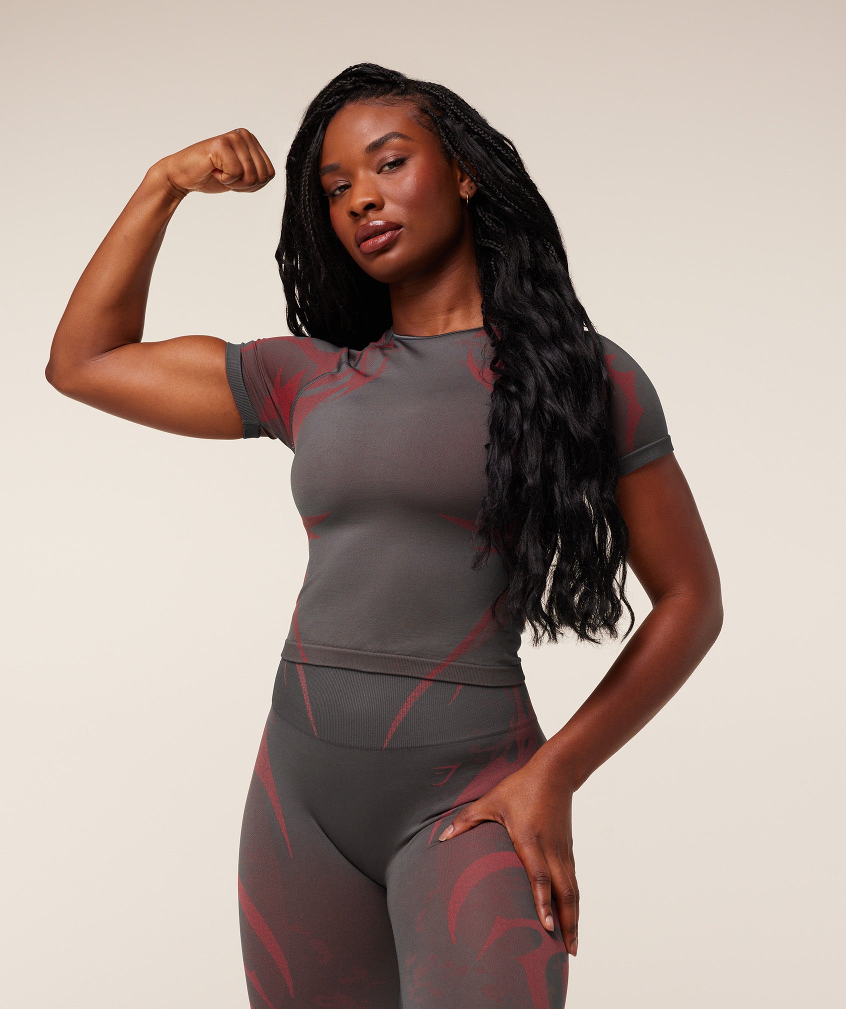Women's Gymshark Storm Seamless Short Sleeve Top Gs Dark Grey