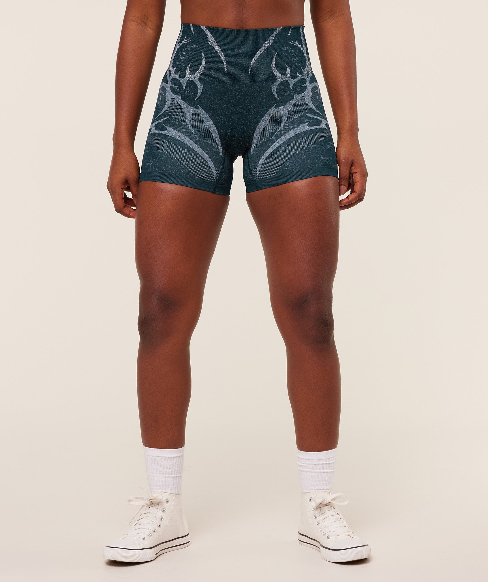 Women's Gymshark Storm Seamless Shorts Deep Petrol Blue