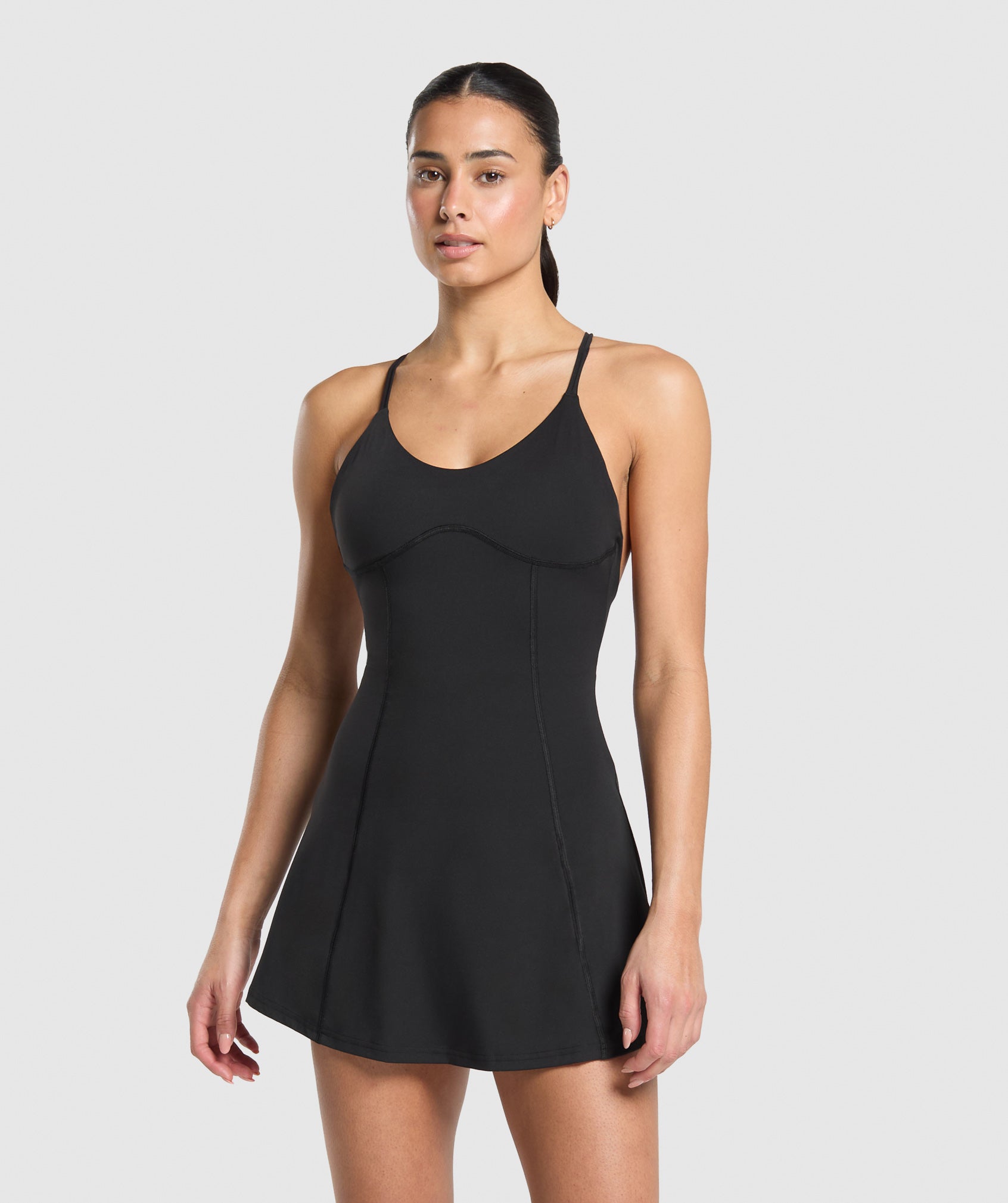 Women's Gymshark Strappy 2-In-1 Dress Black