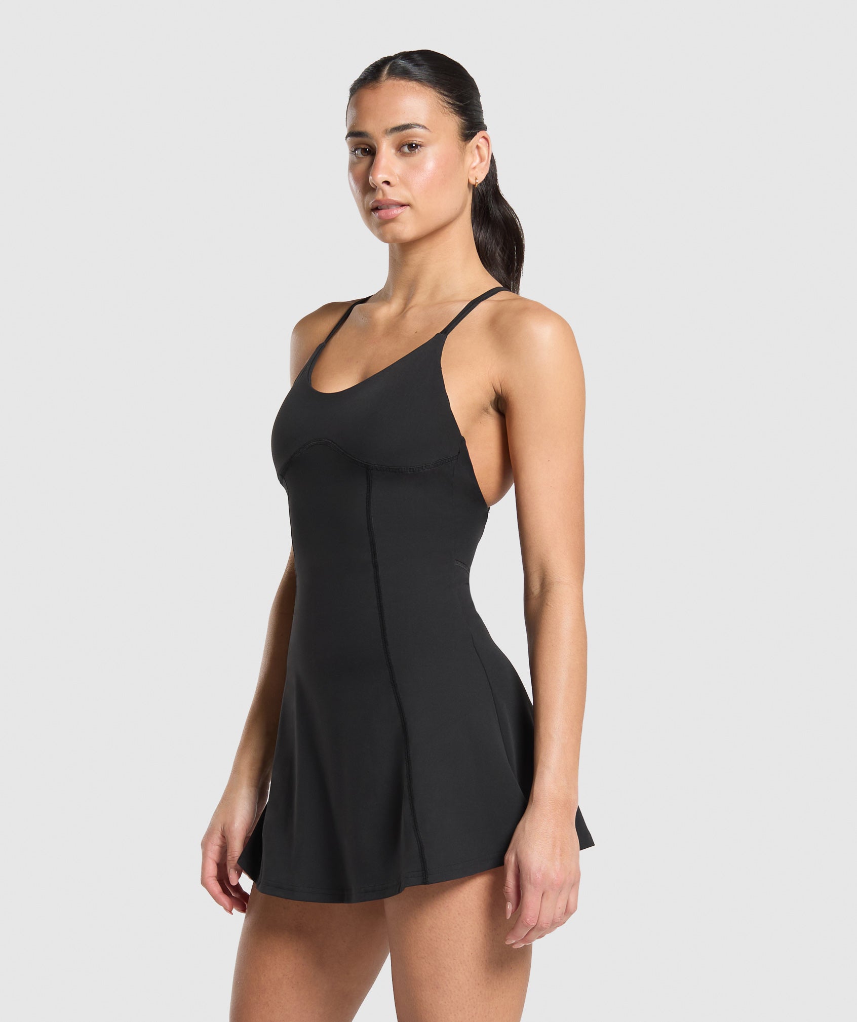 Women's Gymshark Strappy 2-In-1 Dress Black
