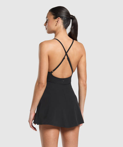 Women's Gymshark Strappy 2-In-1 Dress Black