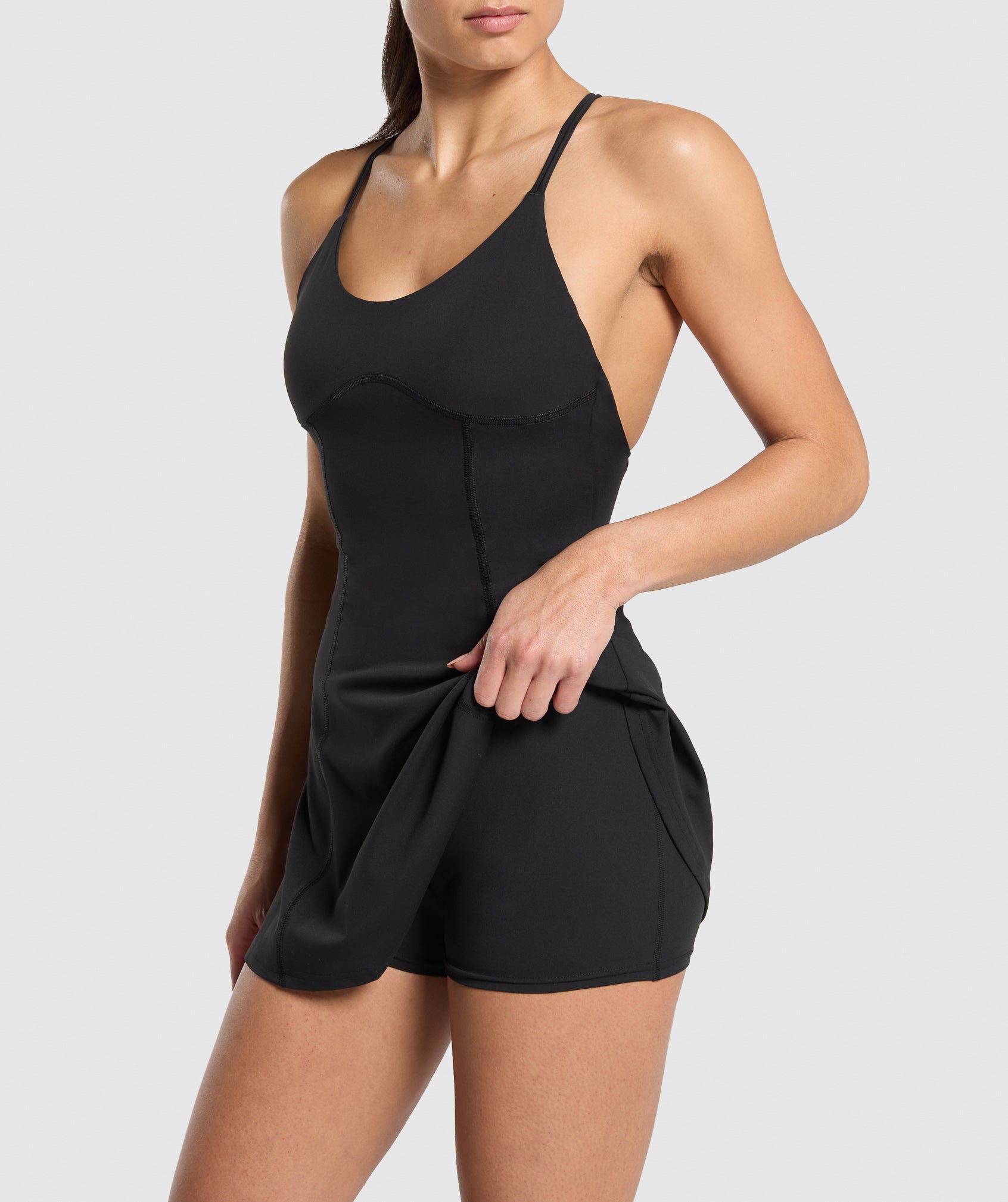 Women's Gymshark Strappy 2-In-1 Dress Black