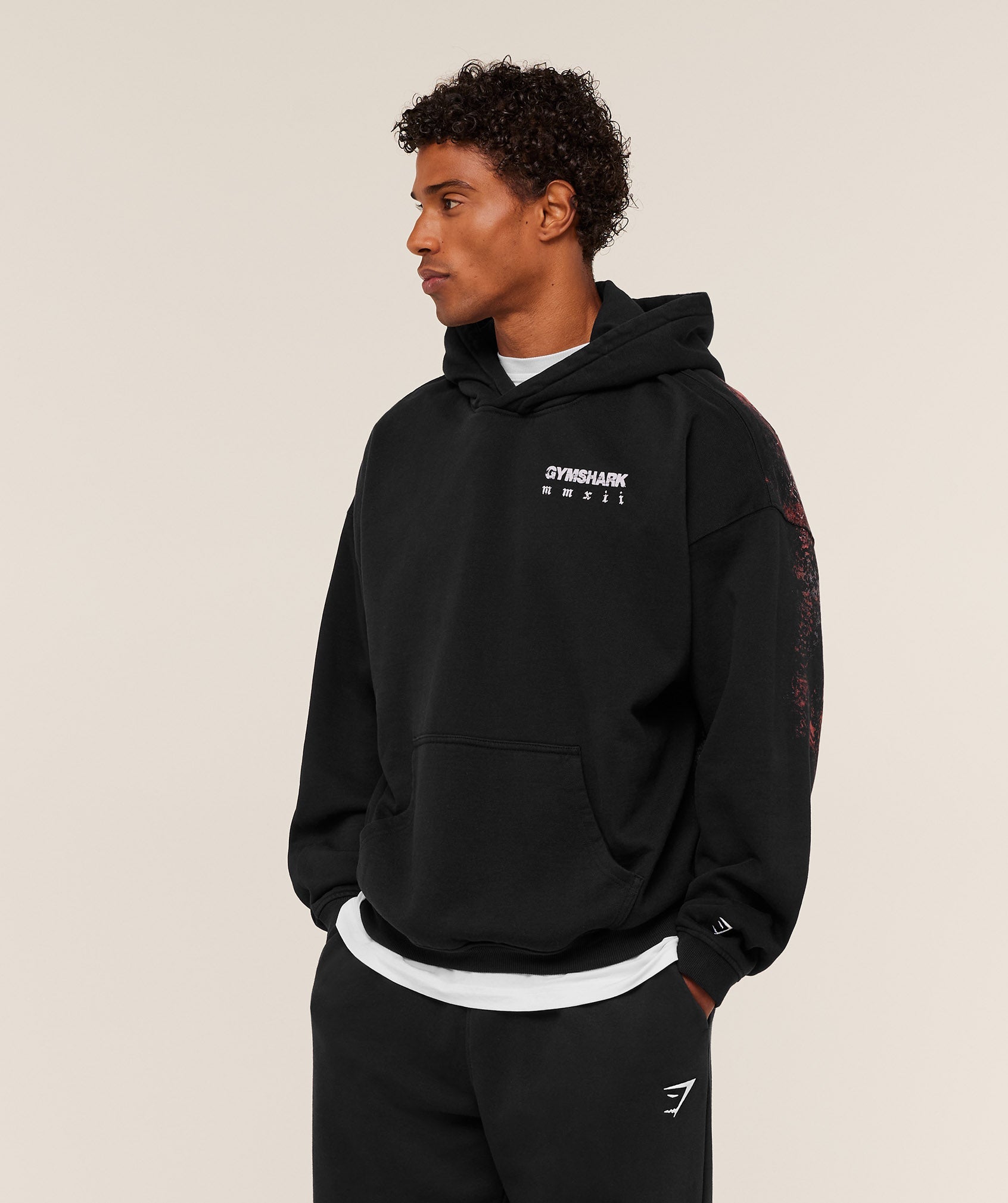 Gymshark Numerals Hoodie Black