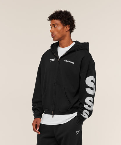 Gymshark Strength Of Tomorrow Zip Up Hoodie Black
