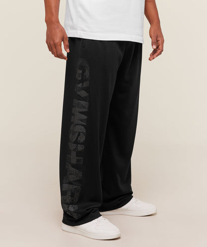 Gymshark Graphic Wordmark Mesh Wide Leg Pants Black