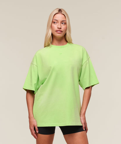 Women's Gymshark Summer Tie-Dye Graphic Oversized T-Shirt Energy Gelato Green