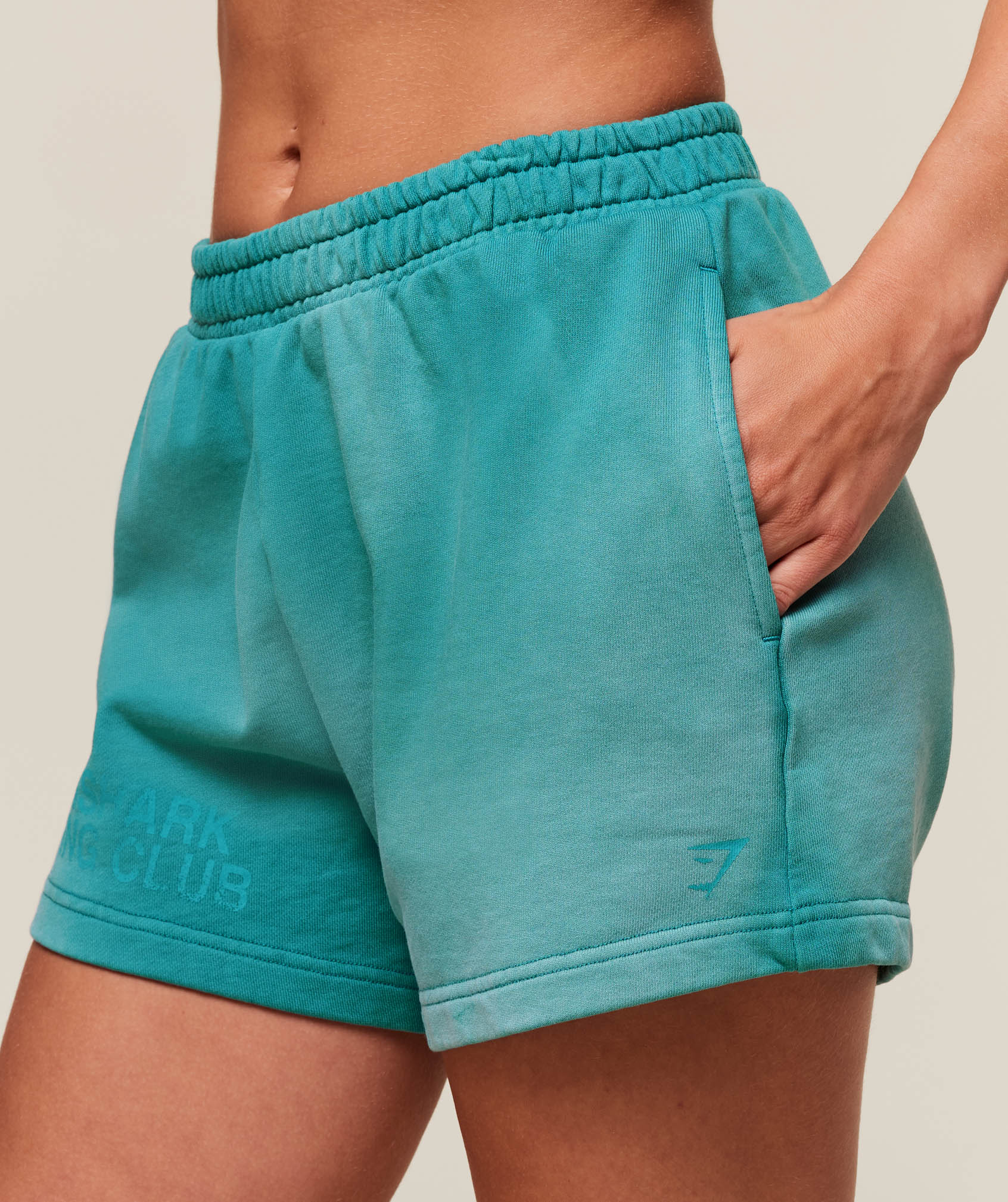 Women's Gymshark Summer Tie-Dye Graphic Shorts Jewel Teal