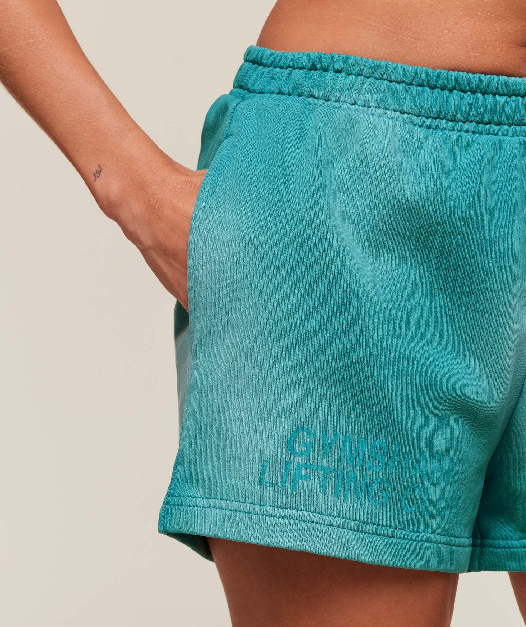 Women's Gymshark Summer Tie-Dye Graphic Shorts Jewel Teal