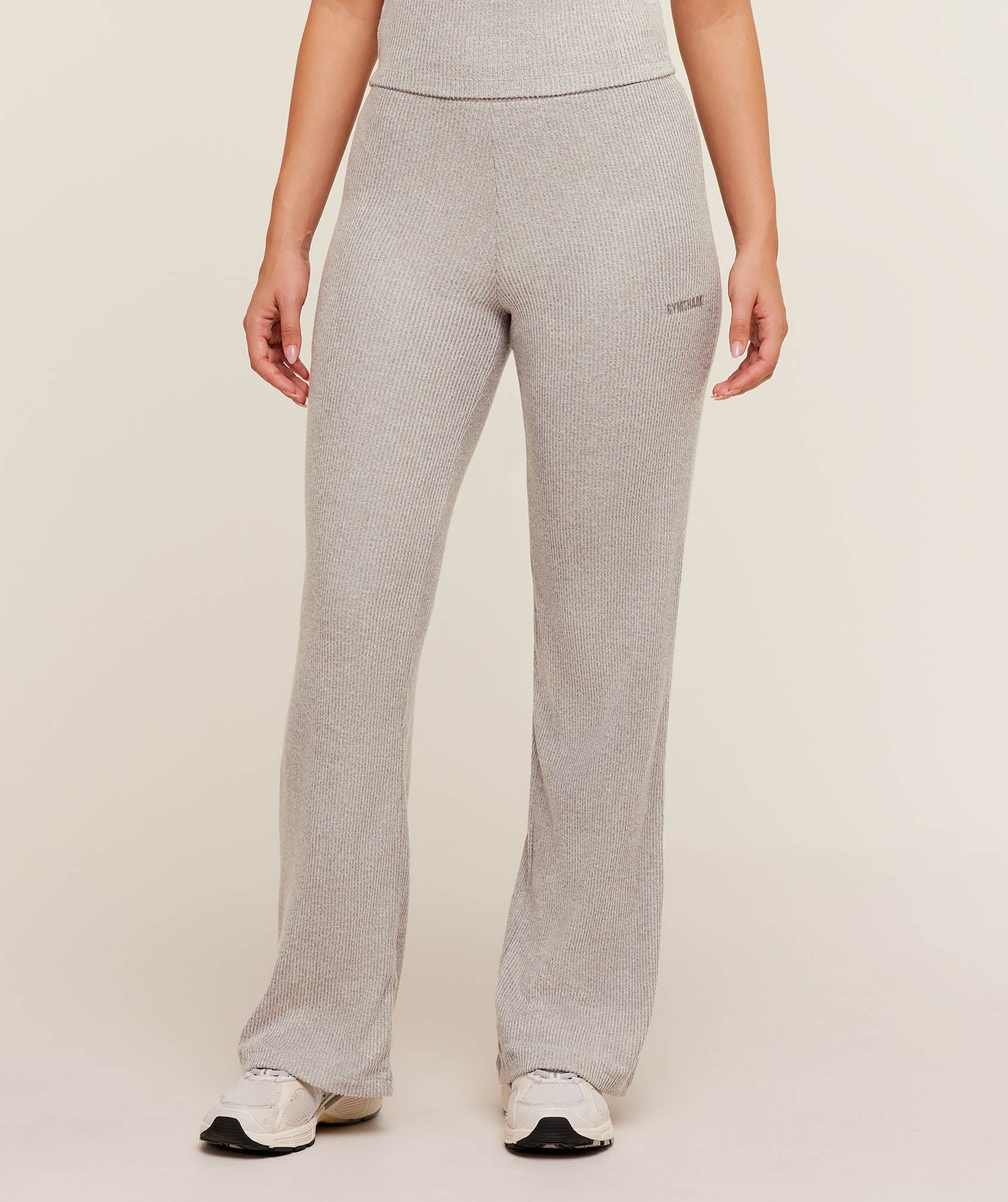 Women's Gymshark Supersoft Straight Leg Pant Light Grey Core Marl