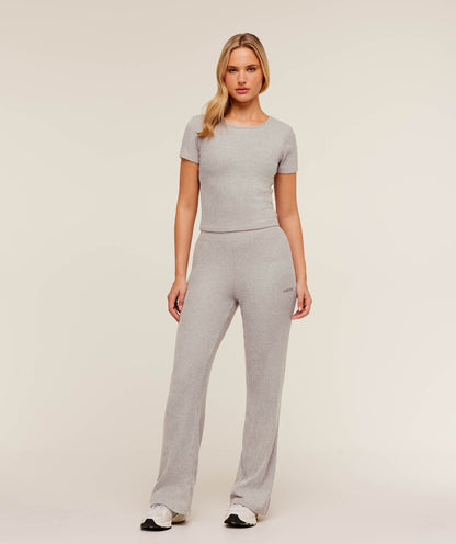 Women's Gymshark Supersoft Straight Leg Pant Light Grey Core Marl
