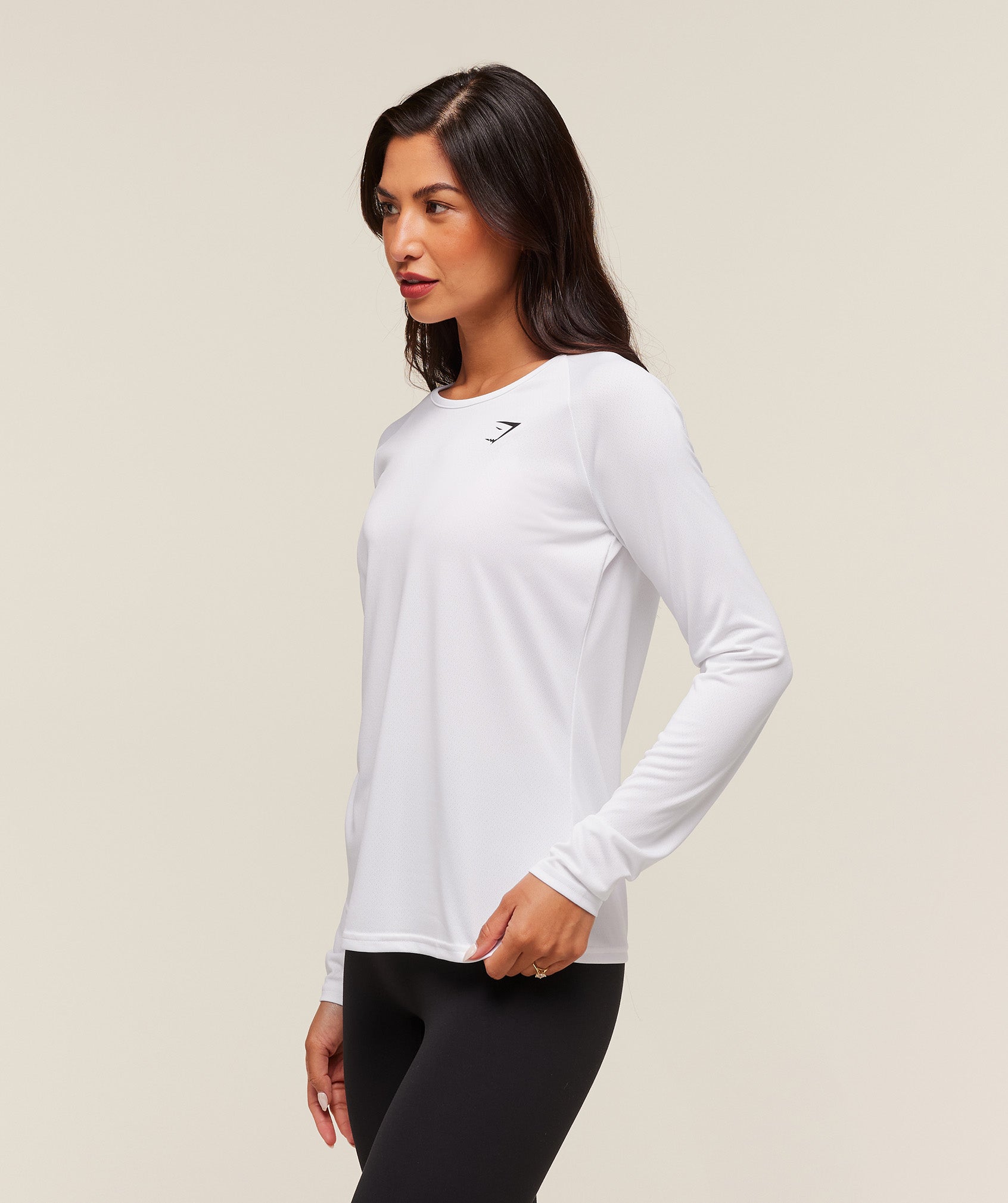 Women's Gymshark Training Long Sleeve Top White