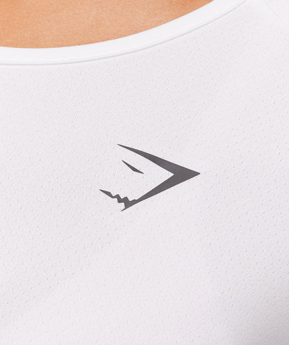 Women's Gymshark Training Long Sleeve Top White