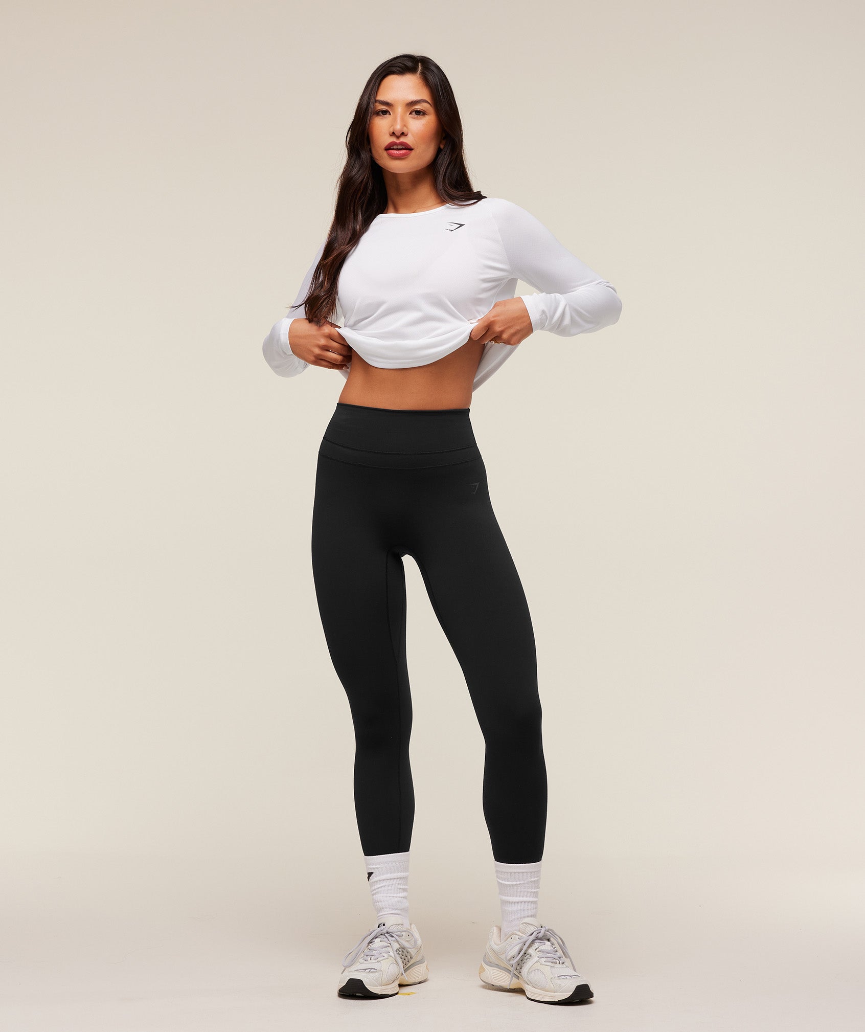 Women's Gymshark Training Long Sleeve Top White