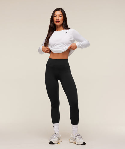 Women's Gymshark Training Long Sleeve Top White