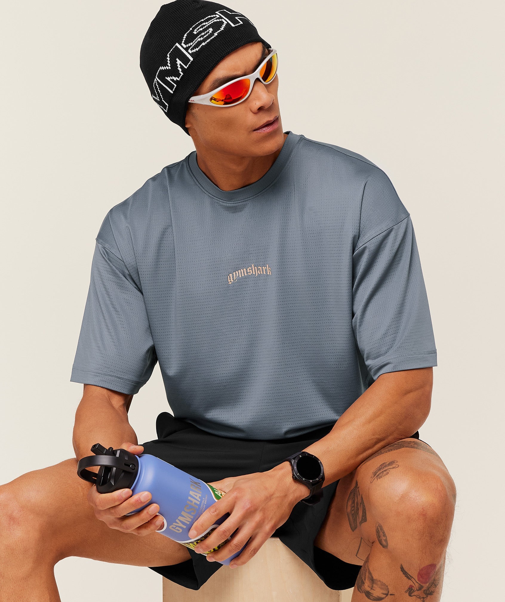 Gymshark Tactical Oversized T-Shirt Iron Blue