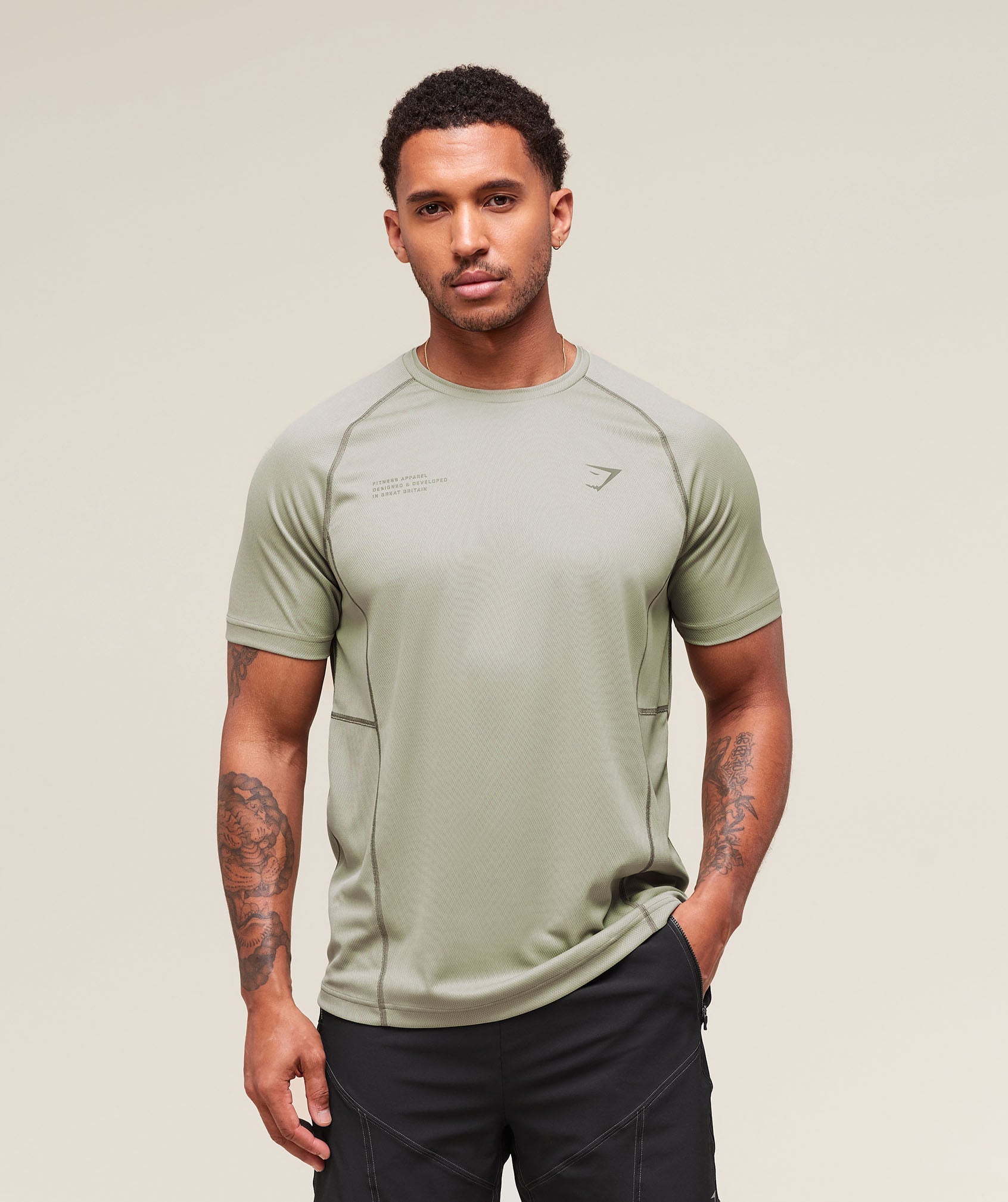 Gymshark Tactical T-Shirt Chalk Green