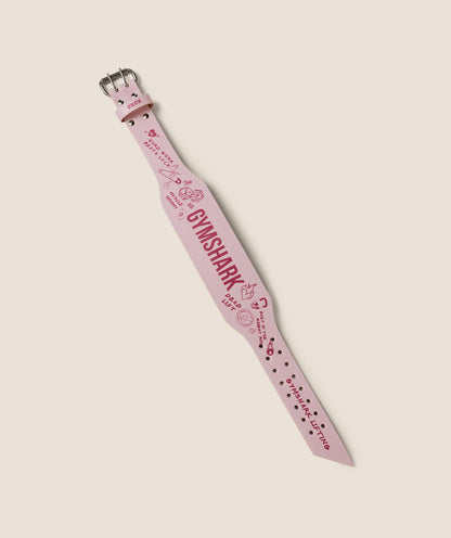 Women's Gymshark Graphic Tapered Lifting Belt Cloud Pink