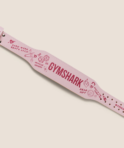 Women's Gymshark Graphic Tapered Lifting Belt Cloud Pink