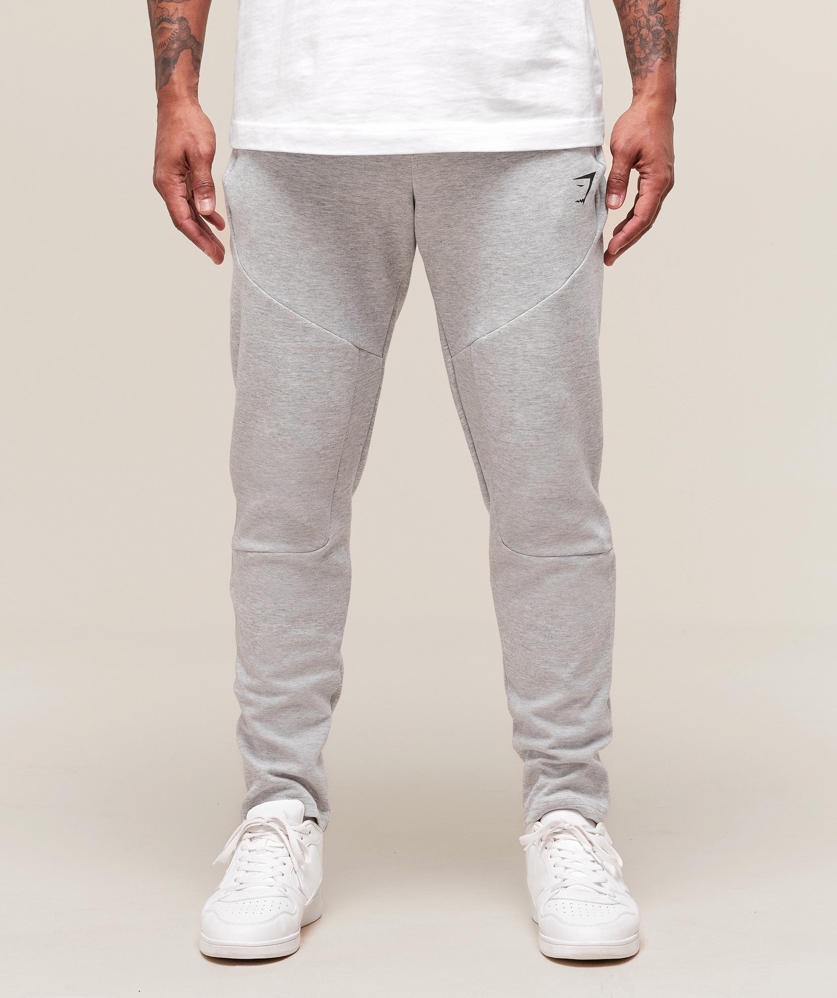 Gymshark Interlock Tech Joggers Light Grey Core Marl